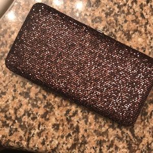Brand New Chocolate Sequin Clutch Wallet